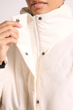 Regular Fit Kürk Polo Yaka Fermuarlı Şişme Mont
