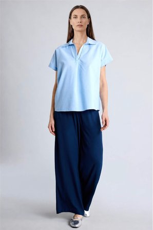 DeFacto Culotte Geniş Paça Kırışık Dokulu Viskon Lacivert Pantolon C9565AX26SMNV248
