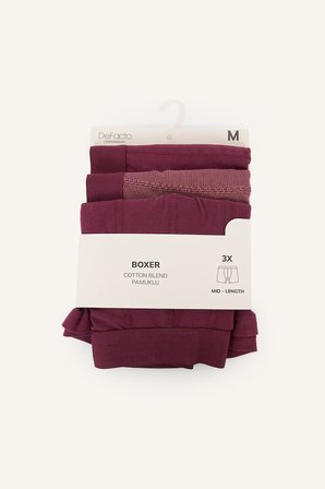 DeFacto Regular Fit Çizgili Dokulu Beli Lastikli Pamuklu 3'lü Boxer I4021AX26AUPR102