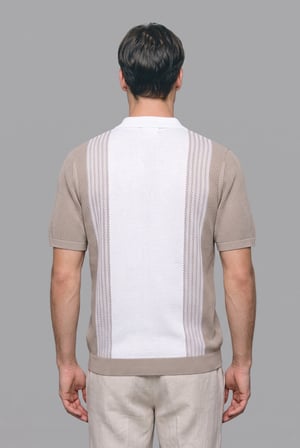 DeFacto Standart Fit Polo Yaka Yarım Fermuarlı Triko Kısa Kollu Tişört E5438AX26SMBG404