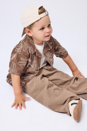 DeFacto Baggy Fit Beli Lastikli Cepli Düz Paça Kareli Pantolon Erkek Bebek I1370A526AUBN560