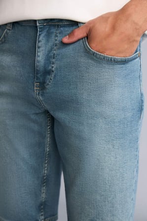 DeFacto Slim Fit Dar Kesim Jean Bermuda Şort F4220AX26SMNM29