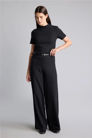 Yüksek Bel Wide Leg Düz Paça Pantolon
