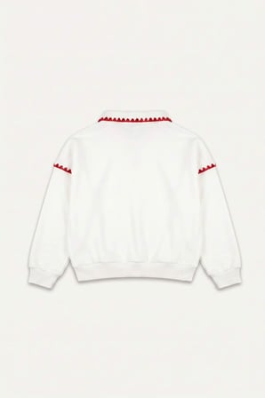 Polo Yaka Kalın Sweatshirt Kumaşı Sweatshirt Kız Bebek