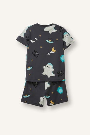 DeFacto %100 Pamuk Desenli 2'li Antrasit Pijama Takımı Erkek Bebek H8216A526HSAR148