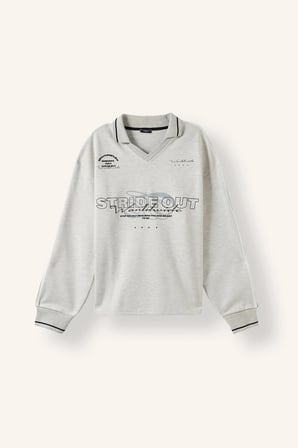 Boxy Fıt Polo Yaka Sweatshirt