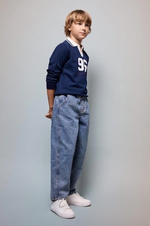 Barrel Fit Standart Paça Jean Pantolon Erkek Çocuk