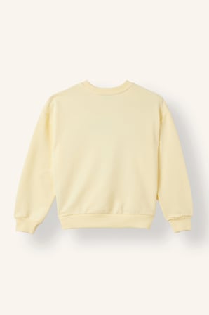 Relax Fit Bisiklet Yaka Ayıcıklı Sweatshirt Kız Çocuk