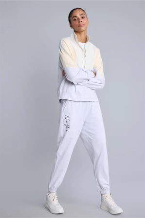 NBA New York Knicks Jogger Fit Çift Cepli Baskı Detaylı Sweatshirt Kumaşı Eşofman Altı