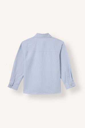 Oversize Ayıcık Nakışlı Klasik Yaka Flanel Uzun Kollu Gömlek Erkek Çocuk