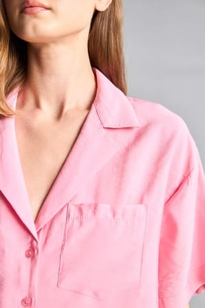 DeFacto Pijama Yaka Modal Kısa Kollu Gömlek H7938AX26SMPN164