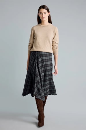 Regular Fit Bisiklet Yaka Triko Basic Kazak