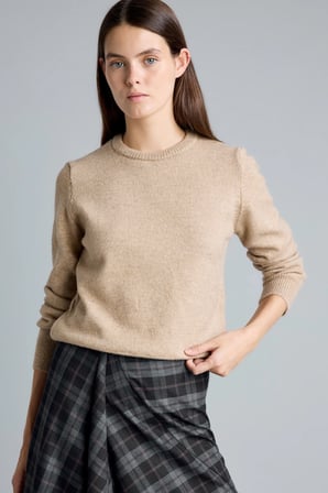 Regular Fit Bisiklet Yaka Triko Basic Kazak