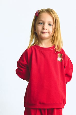 DeFacto Bisiklet Yaka Ayıcık Aplikeli Sweatshirt Kız Bebek I1716A526AURD70