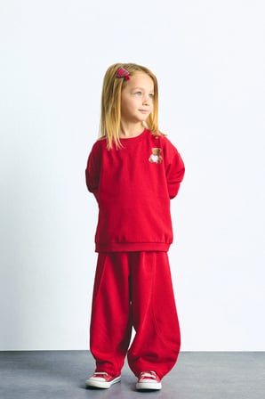 DeFacto Bisiklet Yaka Ayıcık Aplikeli Sweatshirt Kız Bebek I1716A526AURD70
