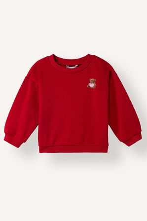 Regular Fıt Bisiklet Yaka Kalın Sweatshirt Kumaşı Sweatshirt Kız Bebek