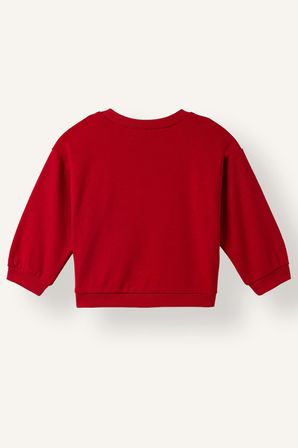 Regular Fıt Bisiklet Yaka Kalın Sweatshirt Kumaşı Sweatshirt Kız Bebek