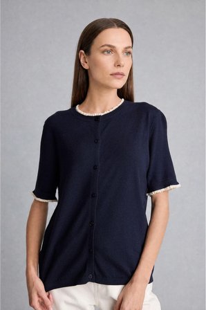 DeFacto Regular Fit Bisiklet Yaka Düğmeli Dokulu Triko Basic Hırka H1289AX26AUNV235