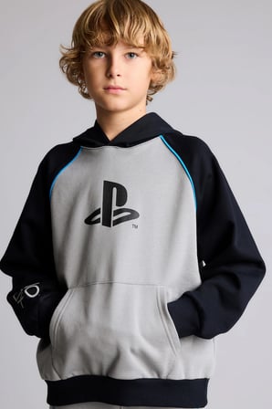 PlayStation Oversize Dik Yaka Baskılı Kanguru Cepli Sweatshirt Erkek Çocuk