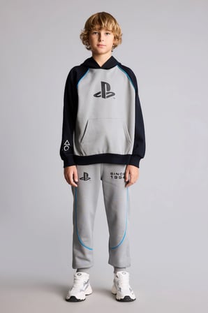 PlayStation Oversize Dik Yaka Baskılı Kanguru Cepli Sweatshirt Erkek Çocuk