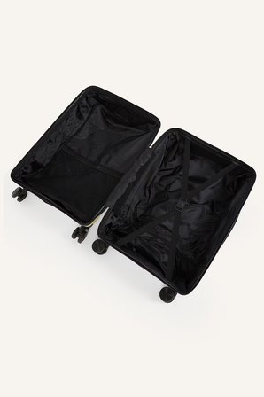 DeFacto Unisex Krem Rengi Dikey Çizgili Sert Kapaklı Büyük Boy Valiz E7080AXNSYL419
