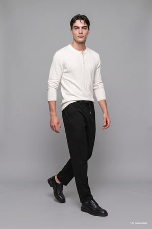 Standart Fıt Düğmeli Basic Triko Kazak