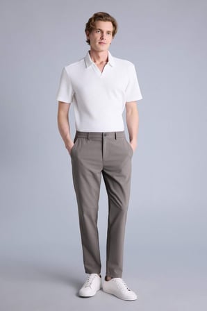 DeFacto Tailored Fit Elastik Bağlamalı Bel Dokuma Pantolon H3112AX26SPBN570