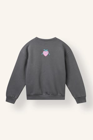 Barbie Relaxed Fit Bisiklet Yaka Baskılı Sweatshirt Kız Çocuk