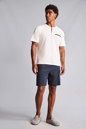 DeFacto %100 Pamuk New Regular Fıt Kısa Kollu Bisiklet Yaka 2'li Pijama Takımı H7426AX26AUER105