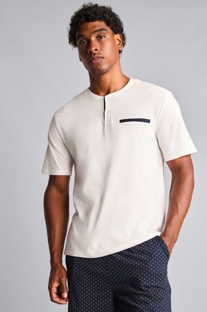 DeFacto %100 Pamuk New Regular Fıt Kısa Kollu Bisiklet Yaka 2'li Pijama Takımı H7426AX26AUER105
