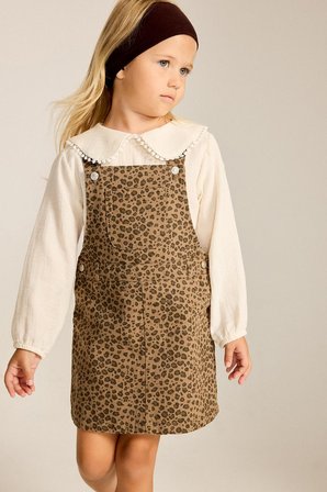 DeFacto Leopar Desenl Twıll Salopet Elbise Kız Bebek I1479A526AUBN256