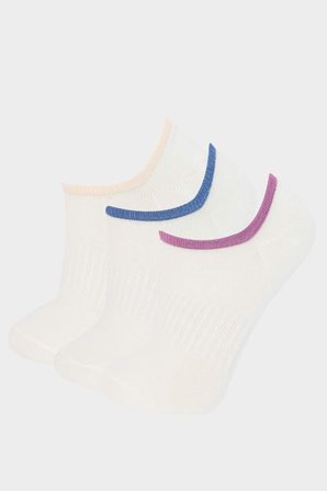 DeFacto Kadın 3'lü Pamuklu Sneaker Çorap E2090AXNSWT1