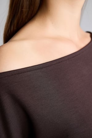 Slım Fıt Tek Omuzlu Sweatshirt