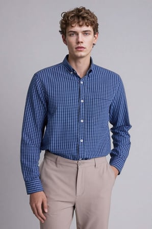 DeFacto Regular Fıt Polo Yaka Oxford Uzun Kollu Gömlek H3573AX26SPIN131