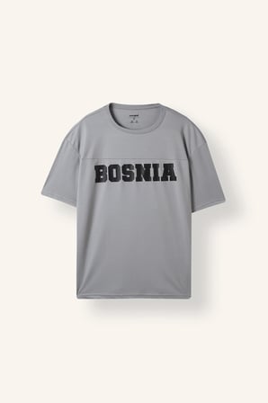 Boxy Fit Bisiklet Yaka Kısa Kollu Baskılı Tişört