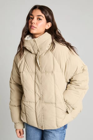 Regular Fit Dik Yaka Şişme Mont
