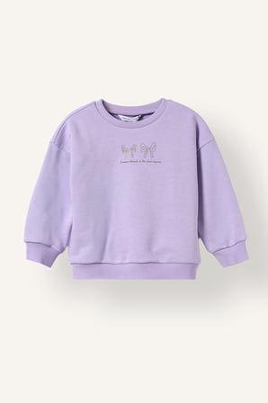 Bisiklet Yaka Kalın Sweatshirt Kumaşı Sweatshirt Kız Bebek
