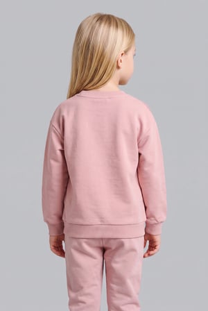 Regular Fıt Bisiklet Yaka İçi Yumuşak Tüylü Sweatshirt Kız Bebek
