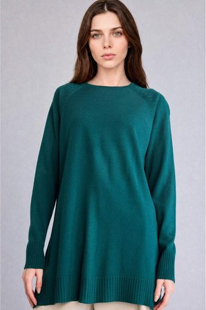 Regular Fıt Bisiklet Yaka Triko Tunik