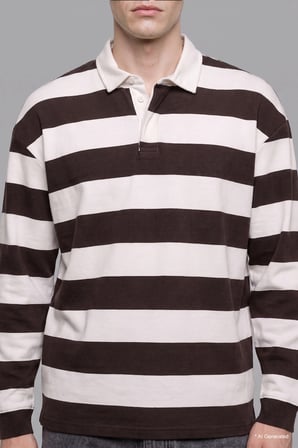 Boxy Fıt Polo Yaka Waffle Sweatshirt