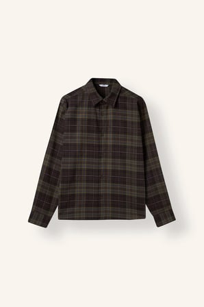 Boxy Fıt Flanel Kareli Uzun Kollu Gömlek