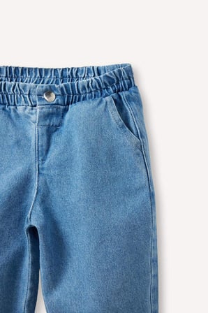 DeFacto Barrel Fıt Elastik Bel Esnek Bantlı Paça Jean Açık Mavi Pantolon Erkek Bebek I0139A526AUNM39