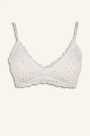 Dantel Detaylı Çıkarılabilir Kap Pedli Balensiz Açık Pembe Bralet