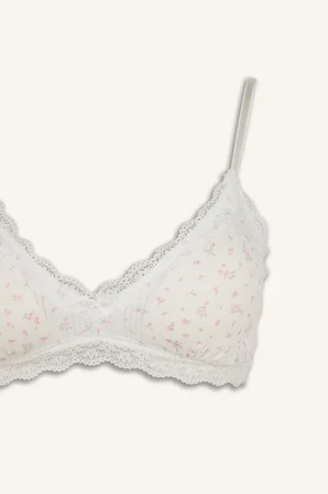 Dantel Detaylı Çıkarılabilir Kap Pedli Balensiz Açık Pembe Bralet