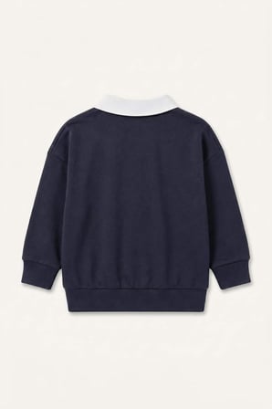 Oversıze Polo Yaka Sweatshirt Kumaşı Sweatshirt Erkek Bebek