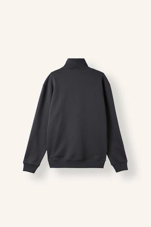 Regular Fit Dik Yaka Yarım Fermuarlı Basic Sweatshirt