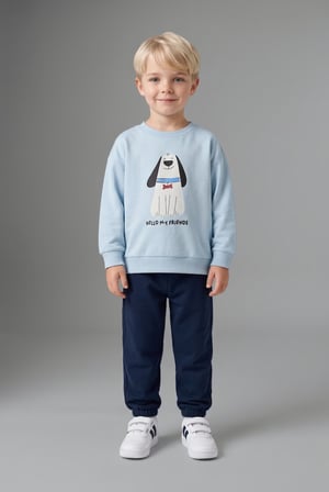 Dinozor Baskılı Sweatshirt Üst Lastikli Paça Alt 2'li Takım Erkek Bebek