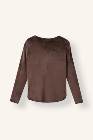 Regular Fit V Yaka Uzun Kollu Velur Pijama Takımı