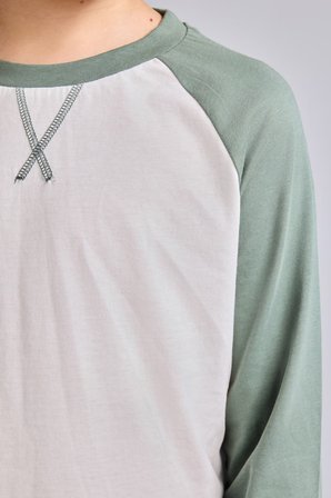 DeFacto %100 Pamuk Bisiklet Yaka Reglan Uzun Kollu Üst Lastik Paça Alt 2'li Pijama Takımı Erkek Çocuk I1443A826AUKH458