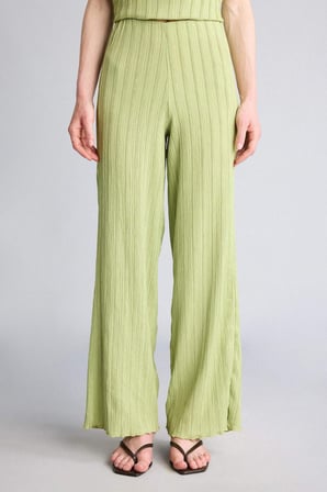DeFacto Wıde Leg Kırışık Dokulu Açık Yeşil Pantolon F6172AX26SMGN743